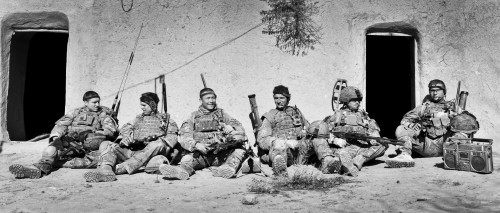 2nd Battalion The Parachute Regiment take a moment in a secure compound while on patrol around Char Coucha Village.