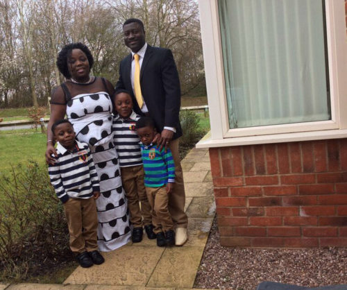 Lance Corporal Baffour Asante and family outside their new home