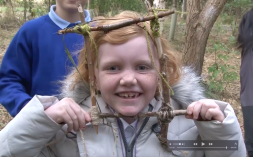 Pupils from Colinton primary school helping to clear woodland paths