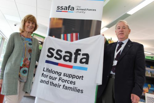 Allen and Margaret Alderman from SSAFA, Keeley Spilsbury from Staffordshire County Council's Libraries Service.
