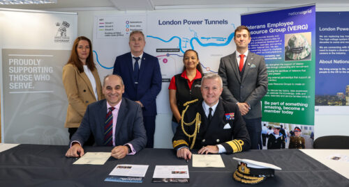Picture shows National Grid signing the Armed Forces Covenant at the London Power Tunnels project